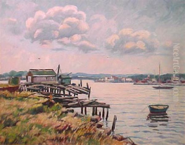 Harbor View Oil Painting by Bernard I. Green