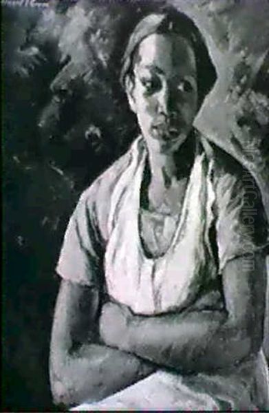 Portrait Of A Black Woman Oil Painting by Bernard I. Green