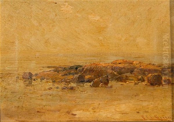 Swampscott Coastal View Oil Painting by Charles Edwin Lewis Green