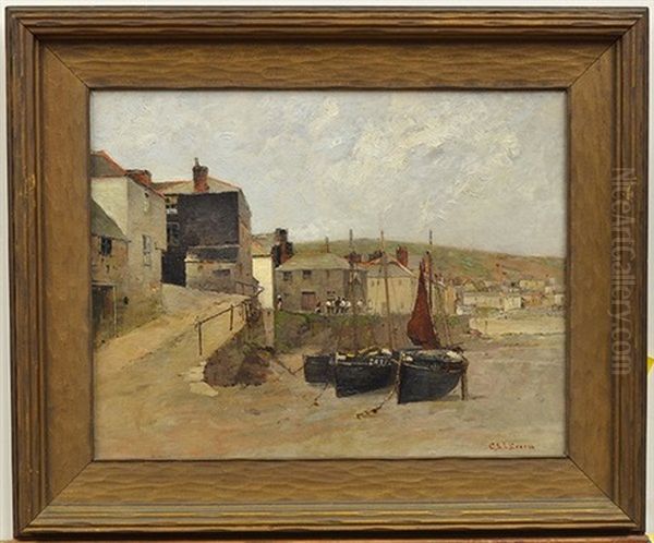 Harbor Scene Oil Painting by Charles Edwin Lewis Green