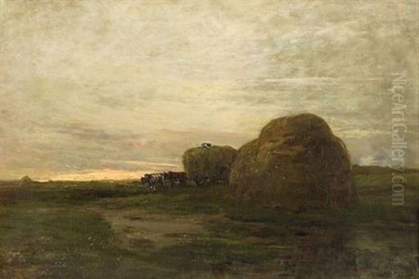 Lynn Marshes Oil Painting by Charles Edwin Lewis Green