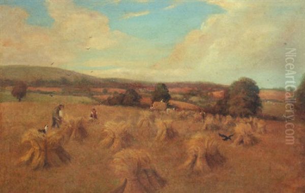 Harvest Time Oil Painting by Richard Crafton Green