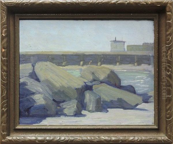 By The Pier Oil Painting by Joseph David Greenbaum