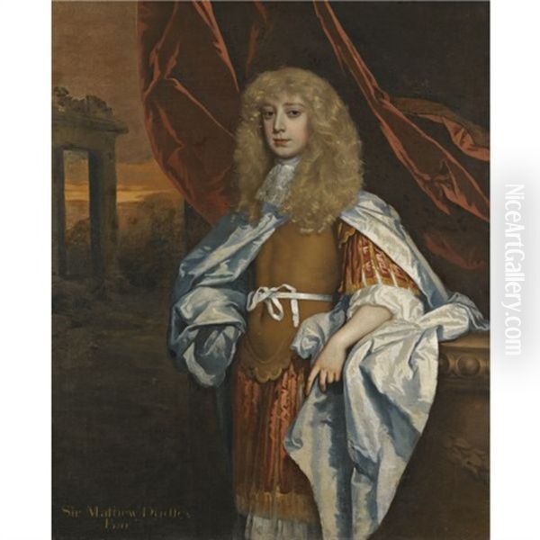 Portrait Of Sir Matthew Dudley Oil Painting by John Greenhill