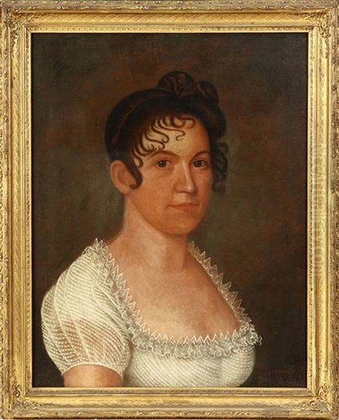 Portrait Of Mrs. Prescott Oil Painting by Ethan Allen Greenwood