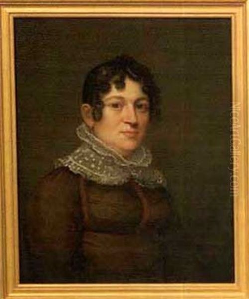 Portrait Of Eunice Hardin Oil Painting by Ethan Allen Greenwood