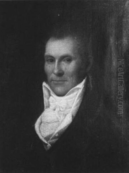 Benjamin Crombie With An Elegant Cravat Oil Painting by Ethan Allen Greenwood