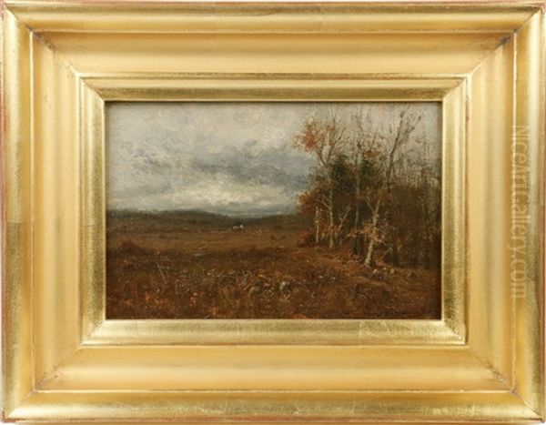 A Tonalist Autumn Landscape Oil Painting by Joseph H. Greenwood