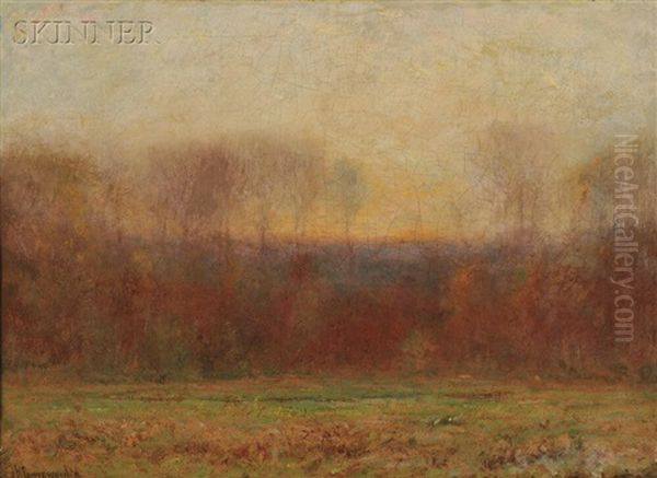 Autumn Evening Oil Painting by Joseph H. Greenwood