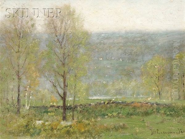 Spring In The Hills (+ Autumn Landscape, Verso) Oil Painting by Joseph H. Greenwood