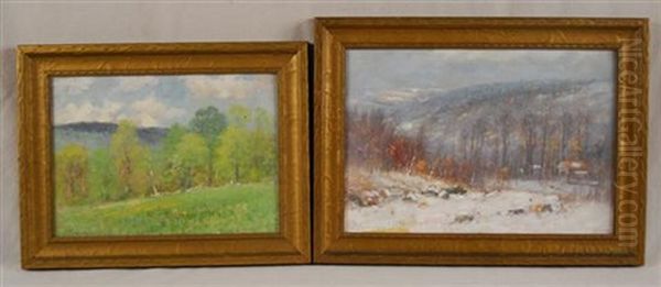 Winter (+ Spring, Irgr; 2 Works) Oil Painting by Joseph H. Greenwood