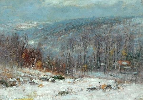 Winter And Summer Landscapes (2 Works) Oil Painting by Joseph H. Greenwood