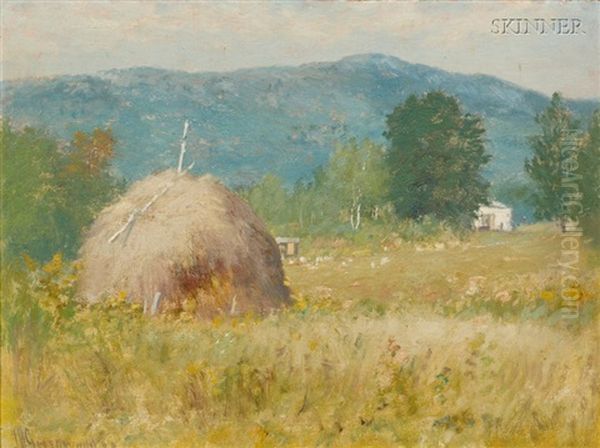 Haystack Oil Painting by Joseph H. Greenwood