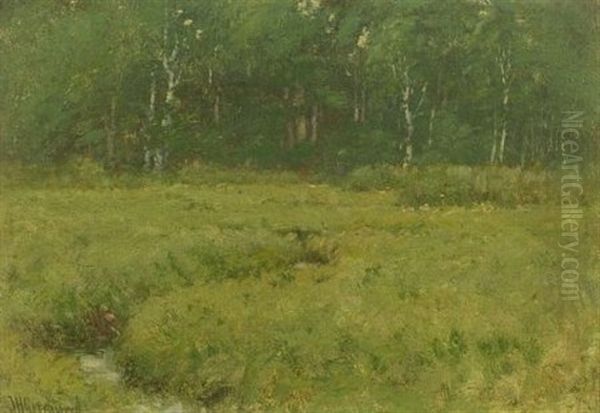 Green Meadow Oil Painting by Joseph H. Greenwood