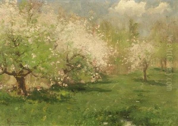 Orchard Oil Painting by Joseph H. Greenwood