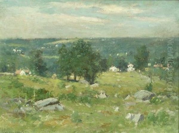 Edge Of The Village Oil Painting by Joseph H. Greenwood