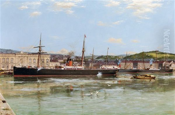 Greenwich Harbour Oil Painting by Parker (George Parker) Greenwood