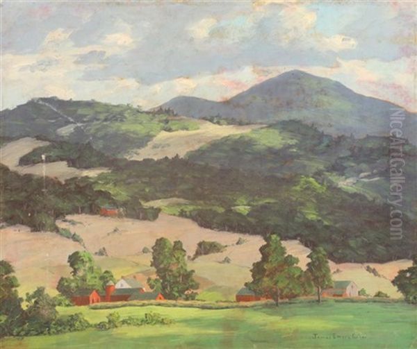 Landscape With Farm And Foothills Oil Painting by James Emery Greer