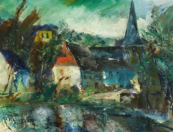 Eifeldorf Oil Painting by Johannes Greferath