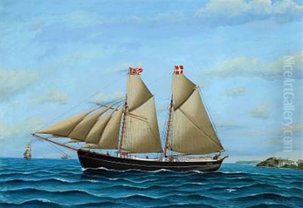 Portrait Of The Sailship Activ From Nexo Oil Painting by Julius Gregersen