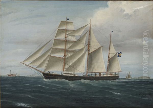 Fartygsportratt Richard Fr. Stockholm Oil Painting by Julius Gregersen