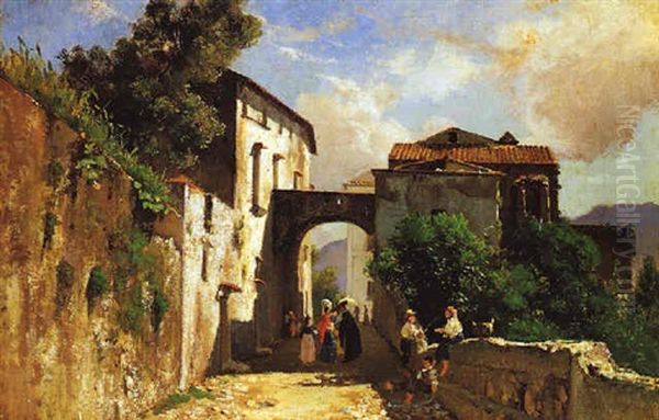 Via Di Resina Oil Painting by Marco De Gregorio