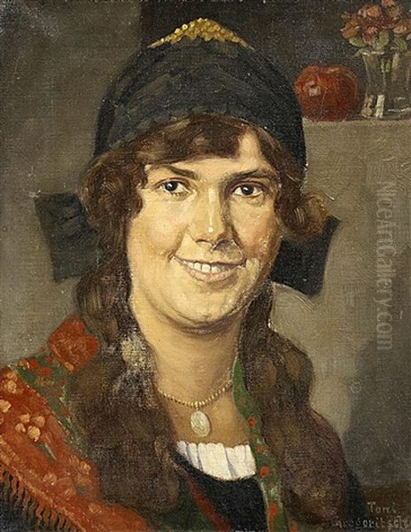 Junge Karntnerin Oil Painting by Toni Gregoritsch