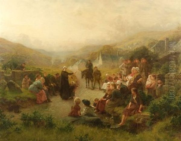 The Village Storyteller Oil Painting by Charles Gregory the Younger