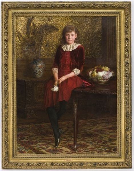 Portrait Of Mabel Galloway, Daughter Of Charles Galloway Oil Painting by Edward John Gregory