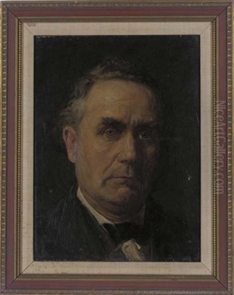 Portrait Of A Gentleman In Black Coat And Bow-tie Oil Painting by Edward John Gregory