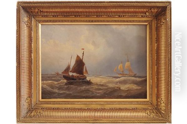 Shipping Off The Coast Oil Painting by George Gregory