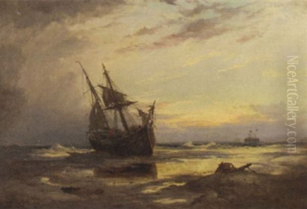 Goodwin Sands Morning, After A Storm Oil Painting by George Gregory