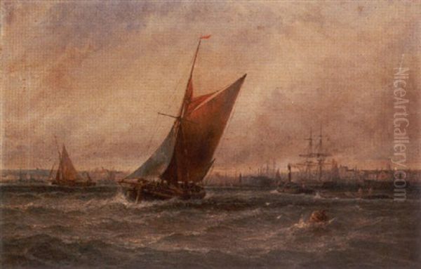 Off The Sussex Coast Oil Painting by George Gregory