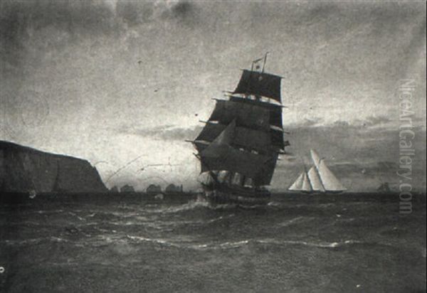 Frigate And Other Shipping Off The Coast by George Gregory