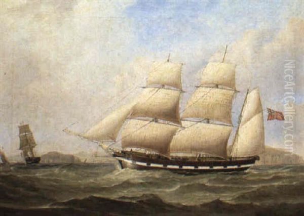 English Barque In Two Positions Nearing Liverpool Oil Painting by George Frederick Gregory