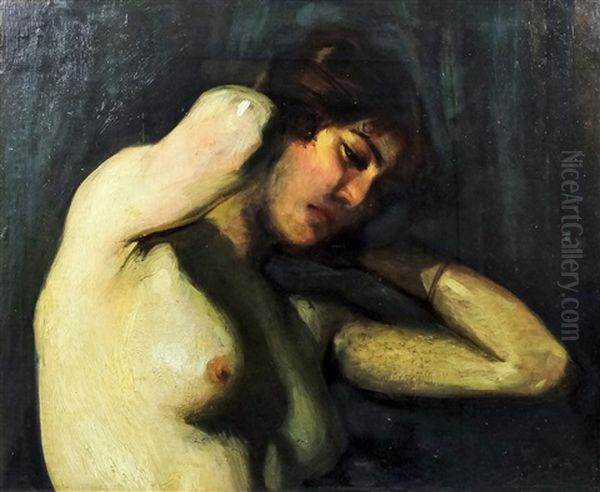 Half-length Study Of Nude Oil Painting by Maurice Greiffenhagen