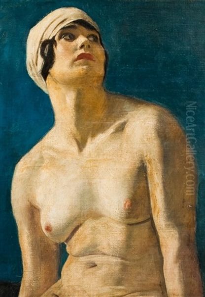 Nude With A Turban Oil Painting by Maurice Greiffenhagen