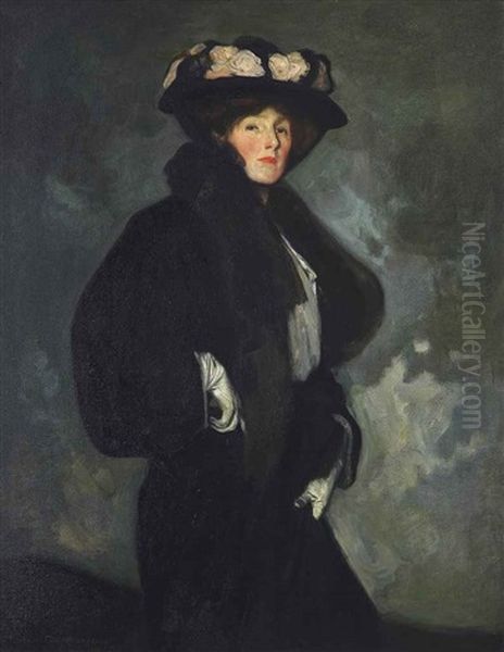 Portrait Of Mrs M. Grieffenhagen, The Artist's Wife Oil Painting by Maurice Greiffenhagen