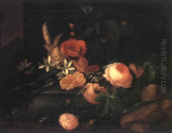 Stilleben Mit Blumen Oil Painting by Caspar Arnold Greiner