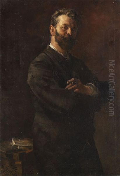 Portrat Des Zeichenlehrers Arthur Haferkorn Oil Painting by Otto Greiner