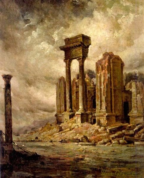 Earthquake Ruins (crocker Bank) Oil Painting by Deidrich Henry Gremke