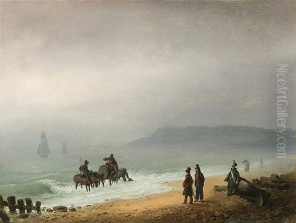 Bord De Mer : La Rade Du Havre Oil Painting by Francois Grenier de Saint Martin