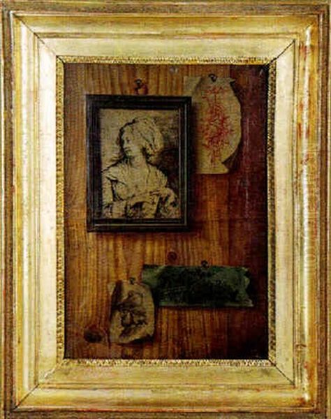 Trompe-l'oeil Oil Painting by Gabriel (Gaspard) Gresly