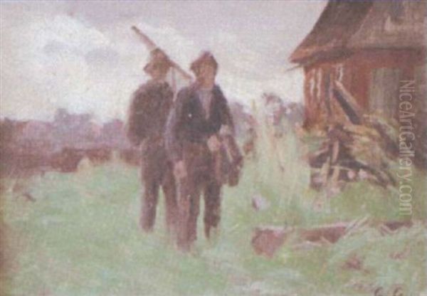 Fischer Auf Dem Weg Nach Hause Oil Painting by Carlos Grethe