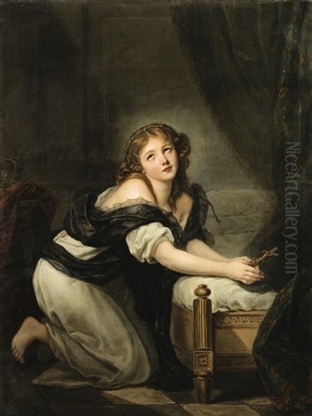 La Priere Du Matin Oil Painting by Jean Baptiste Greuze