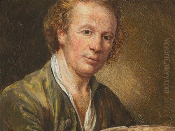 Miniature Portrait Of A Man Oil Painting by Jean Baptiste Greuze