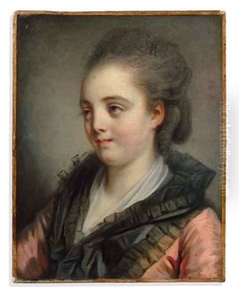 Portrait De Jeune Fille A La Robe Rose Oil Painting by Jean Baptiste Greuze