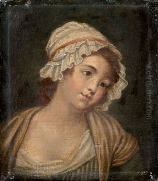 Portrait De Jeune Fille En Buste Oil Painting by Jean Baptiste Greuze