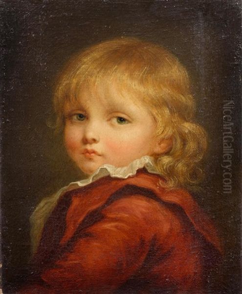 Bildnis Eines Knabens Mit Rotem Mantel Oil Painting by Jean Baptiste Greuze