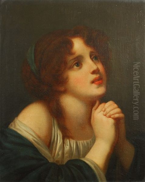 La Supplication Oil Painting by Jean Baptiste Greuze